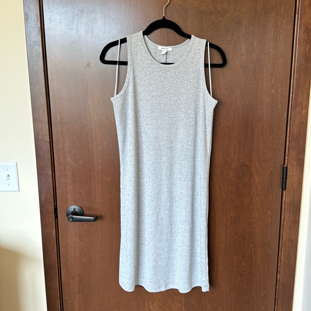 Grey Sleeveless Sweater Dress